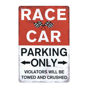 Demon Tweeks Vintage Metal Sign - Race Car Parking