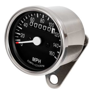 Warrior Chrome Mini Speedo Black Face 60mm 0 -160 MPH