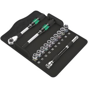Wera 8006 SC 1 Zyklop Hybrid Socket Set with Ratchet Extension - Metric - 004090