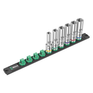 Wera 1/2&quot; Sq Drive C 1 Zyklop Deep Magnetic Socket Rail Set 6-Piece