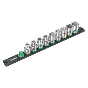 Wera 1/2&quot; Sq Drive C 1 Zyklop Imperial Magnetic Socket Rail Set 9-Piece