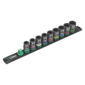 Wera 1/2&quot; Sq Drive C 1 Zyklop Impaktor Magnetic Socket Rail Set 9-Piece