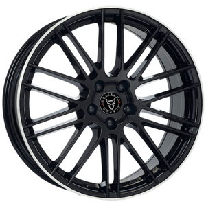 Wolfrace Wheels Kibo Alloy Wheels In Diamond Black Lip Polished Set Of 4