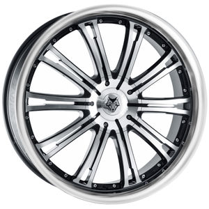 Wolf Design Vermont Alloy Wheels in Black/Polished/Polished lip Set of 4