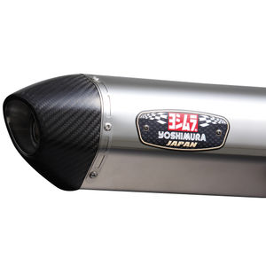Yoshimura R77 Slip On - Stainless Silencer / Carbon End Cap - Pair