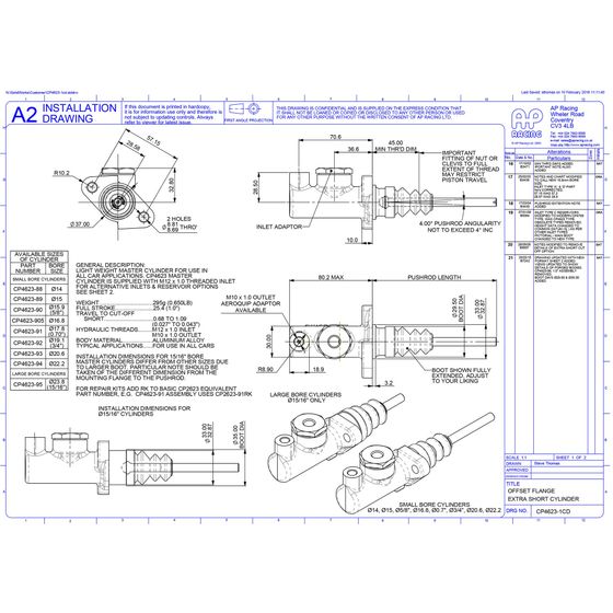 Blueprint Koppelingscilinder nemer - AKR Performance Blueprint Koppelingscilinder nemer - AKR Performance