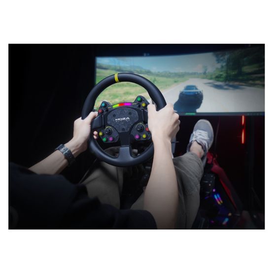 Buy Moza RS V2 Leather Round Steering Wheel - RS25 | Demon Tweeks