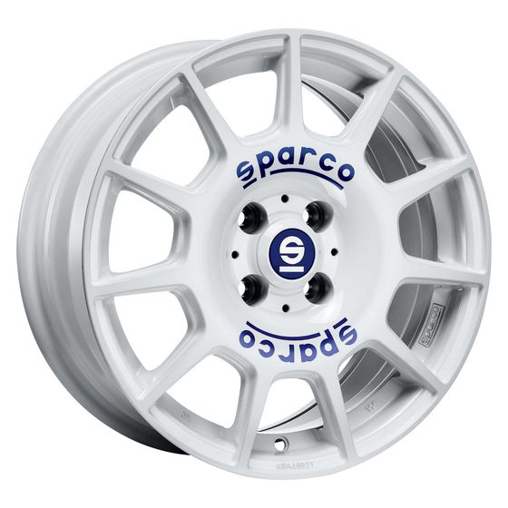 Buy Sparco Wheels Terra Alloy Wheels in White Blue Lettering Set