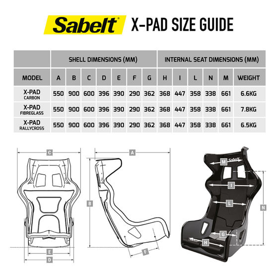 Buy Sabelt X-Pad Fibreglass Seat - RFSEXPADNR | Demon Tweeks
