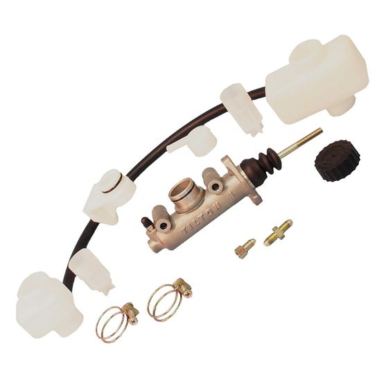 CPP Black Tandem Oval Aluminum Master Cylinder 1 1/8" Bore Street Rod